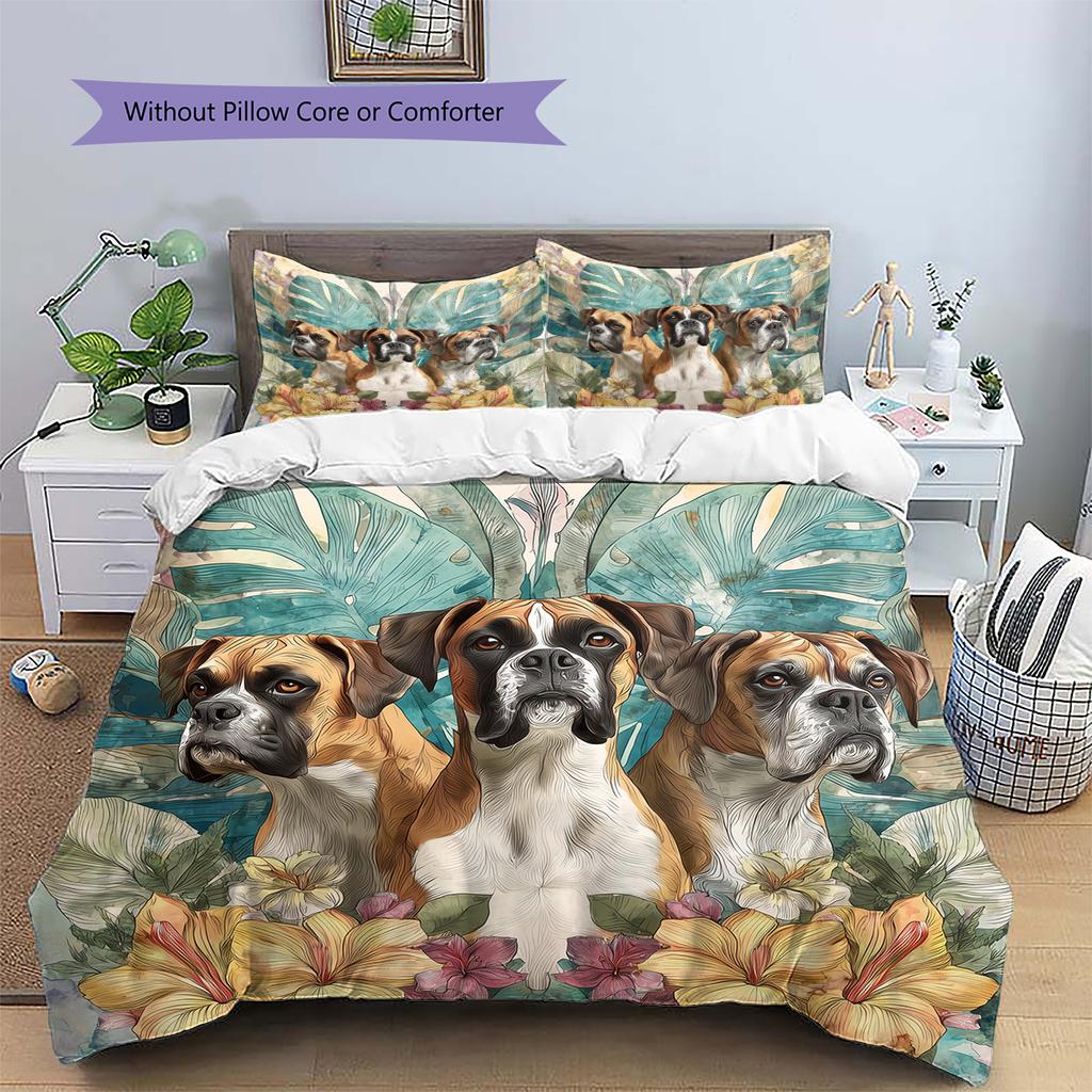 Boxer Pattern Bedding Home Decoration Birthday Gift (1 * Duvet Cover + 2 * Pillowcase, Without Core)