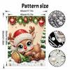 Frameless Pearl Bead Art Kit Adorable Reindeer DIY Shiny Canvas Painting Creative Gift for Craft Lovers Home Wall Decor