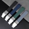 Silicone Rubber Watch Strap Soft Folding Buckle Watchband For Longines Conquest Hydro Conquest L3 Black Accessories 21mm