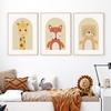 Cartoon Cute Lion Hippo Bear Giraffe Animals Nursery Posters Prints Canvas Painting Wall Art Pictures Baby Room Home Decor