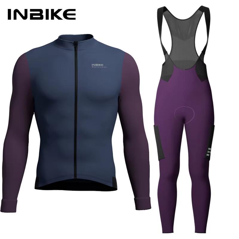 

2026 Winter Velvet Warm Cycling Clothing for Men Fleece Cycling Sets Long Sleeve Jersey with Pockets Long Bicycle Bib Pants for Road Bikes XXL