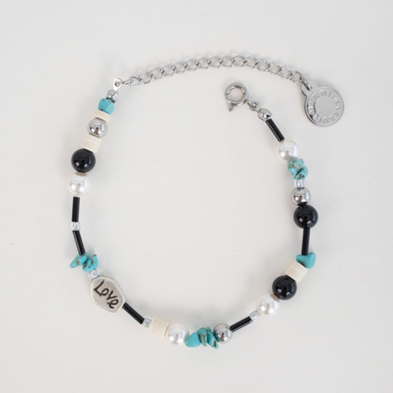 MERRYMOTIVE Black & Mint gem surgical bracelet