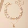 Set da 3 Pezzi Collana di Conchiglie con Perline Stile Boho Leggera a Strati Gioiello Accessorio Oceano Regalo