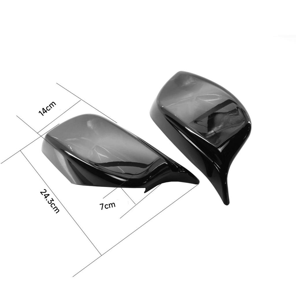2PCS Rear Wing Mirror Cover Caps For BMW 5 Series E60 E61 E63 E64 03-07 Gloss Black