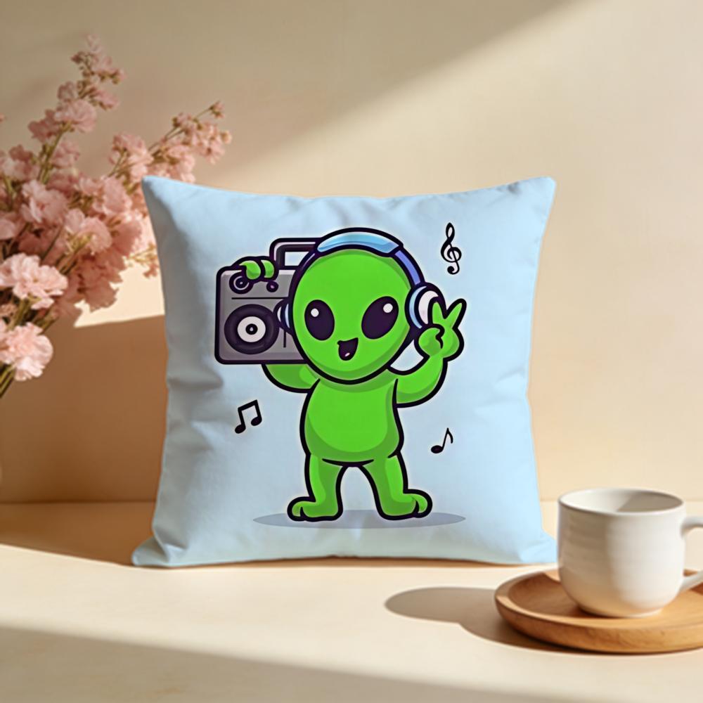 Wacky Silly Alien Cushion Cover Soft Pillow Cases for Home Bedroom Living Room Sofa