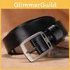 Genuine Men Stylish Leather Belt With Square Alloy Buckle For Daily Office Wear