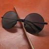 Vintage okrągłe metalowe okulary przeciwsłoneczne