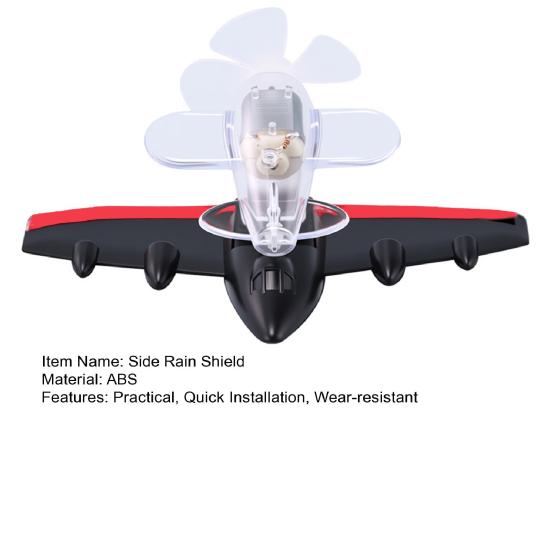 Yousheng Wind-Powered LED Rain Visors for Side Mirrors Anti-Glare Anti-Fog Rearview Mirror Covers with Airplane Decor Easy Adhesive Installation