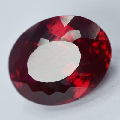 Äkta Röd RUBIN Slät OVAL Form Lös Ädelsten 16,65 ct Naturlig CERTIFIERAD