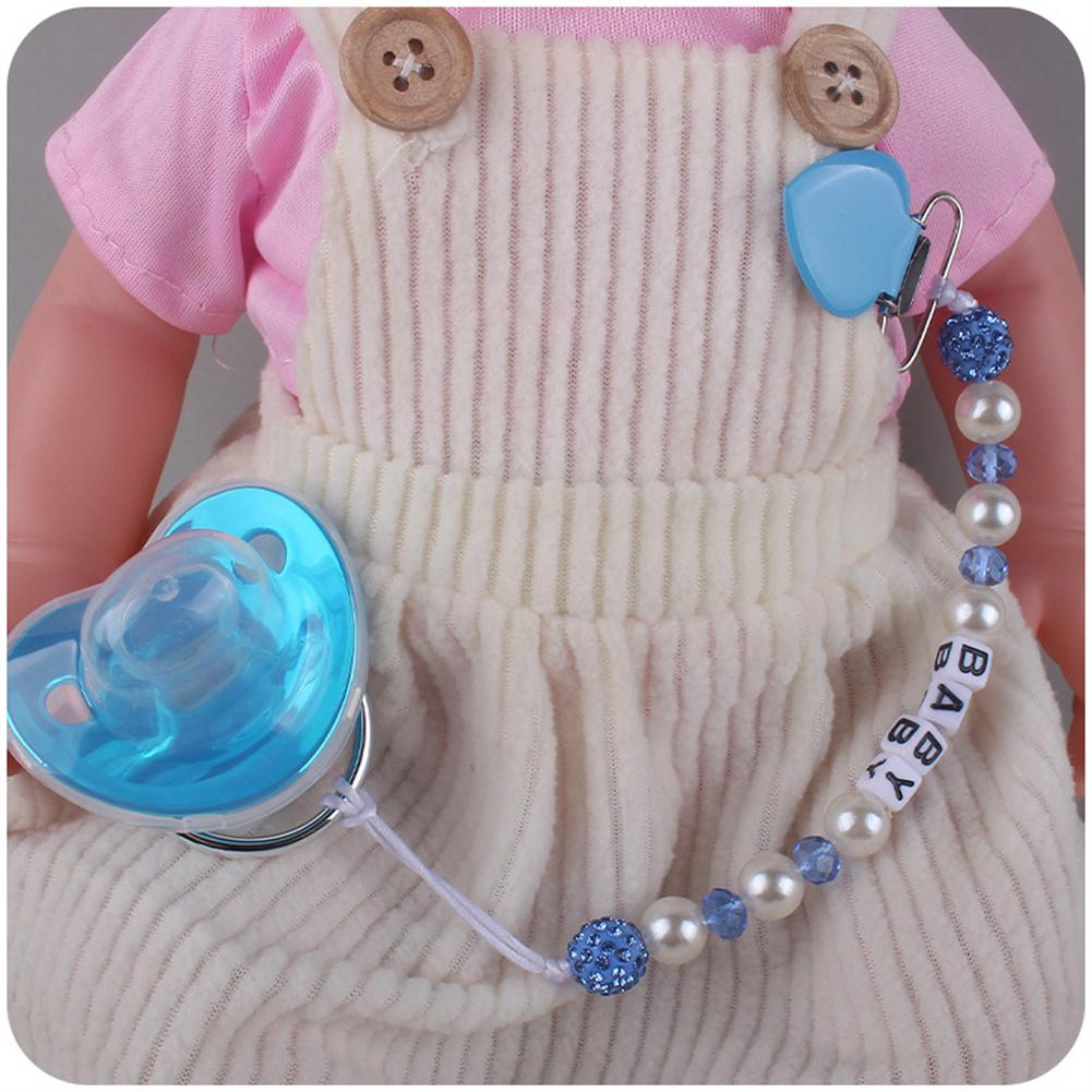 Baby Pacifier Silicone Pacifier Dummy Clips Name Initial 26 Letters Pacifier Chain Holder Infant Nipple Newborn Soother