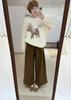 Women's Red Round Neck Pony Hair Sweater with Sequined Inner Layer - 2025 New Year Style Winter Knitwear.