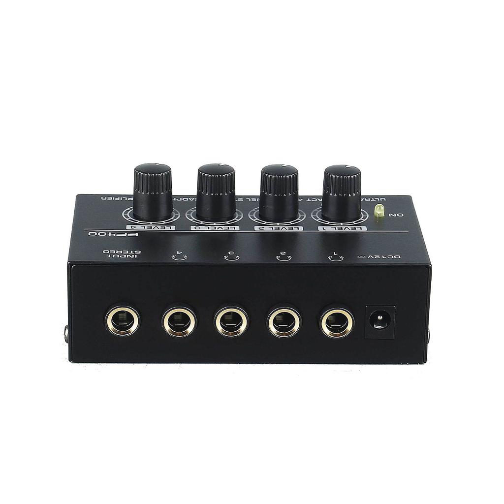 Audio HA400 4 Channel Headphone Amplifier Stereo Audio Amp 12V Power Adapter