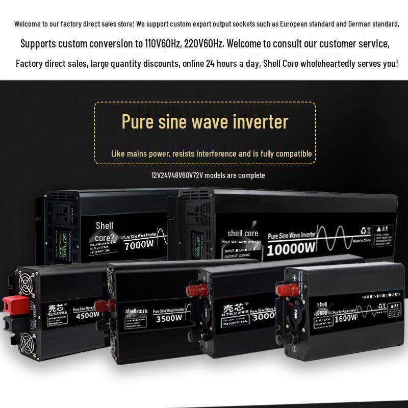 Pure Sine Wave Inverter 1600W-10000W, 12V/24V/48V to 220V Converter