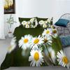 3D Printing Household Bedding Set Chrysanthemum Printing Pillowcase and Quilt Cover 2/3 Pieces of Plant Microfiber Comfortable Household Bedding