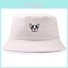 Fisherman Hat With Dog Embroidered Design Unisex Sun Protection For Outdoor Travel