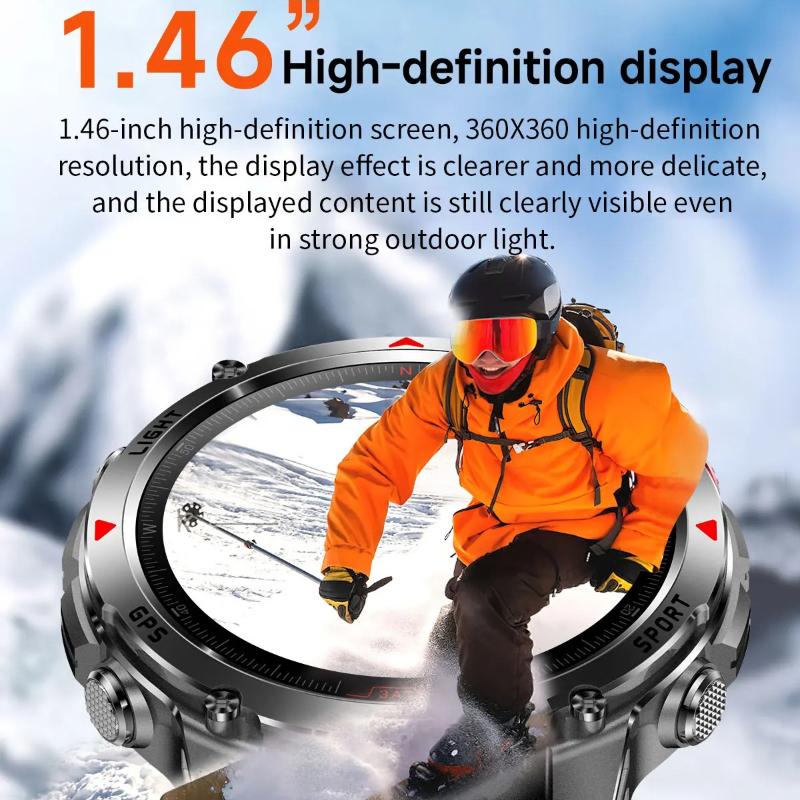 2026 T-Rex 3 Ultra GPS Smartwatch 10ATM Wasserdicht Dual-Band GNSS Kompass Militärstandard Saphirglas Anrufe Lange Akkulaufzeit Herren Outdoor Smartwatch