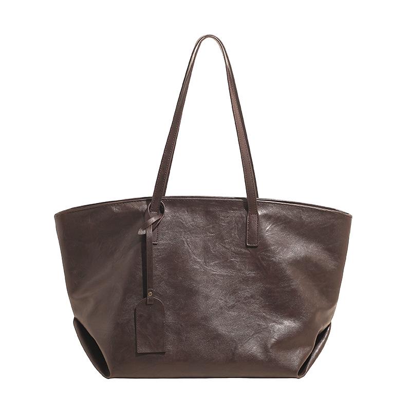 Retro Tote Bag, Large-capacity Women's Commuter Bag 2025 New Simple Underarm Bag, Versatile Shoulder Bag, One Piece Is Sent On Behalf of Others.