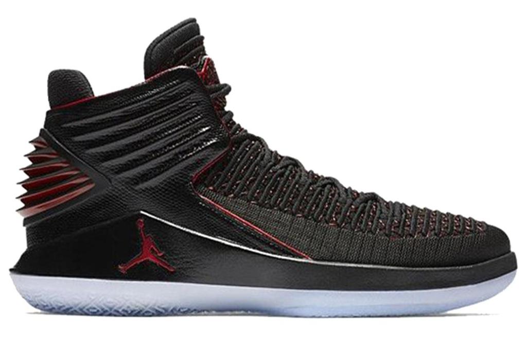 Jordan Air Jordan 32 Bred MJ Day Cushioning Slip Resistant Balance Mid Top Basketball Shoes Men's Black Red AH3348-001