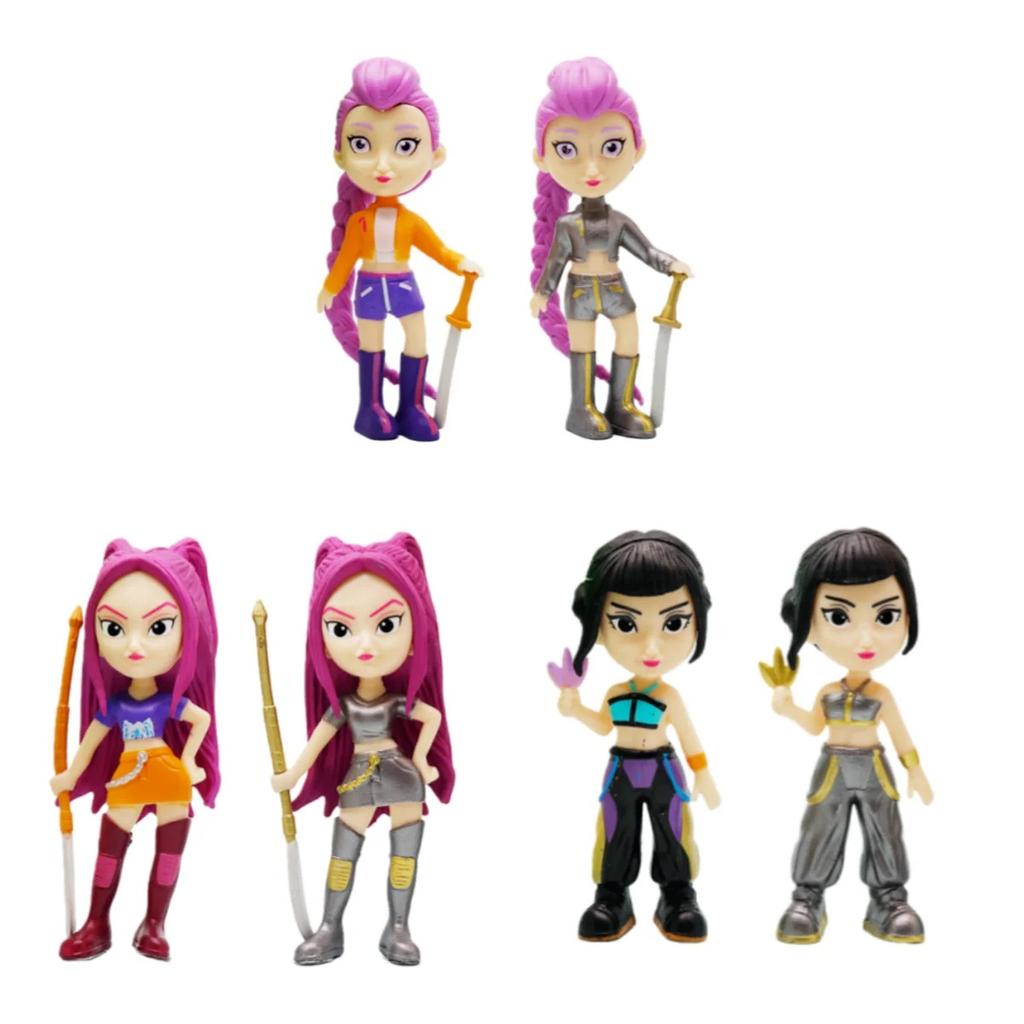 6pcs/Set Kpop Demon Hunters Figure Toy Cartoon Rumi/Mira/Zoey Action Figure PVC Desktop Decoration Model Doll Toy Fans Gift