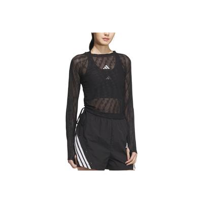 Story Mesh Sports Casual Slim Fit Round Neck Long Sleeve T-Shirt Women Tops KB7607
