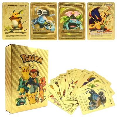 55Pcs Gold Foil Assorted Cards Pokemon Cards Collection H40