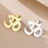 Dawapara Sanskrit Symbol Om Aum Ohm Brosch Yoga Smycken Hinduisk Andlig Amulett Rostfritt Stål Knapphålsmärken