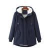 Women's Hooded Sherpa Pie Jacket Winter Warm Waist-cinching Women's Cotton Coat