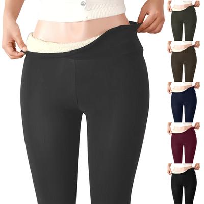 Leggings de base chauds épais doublés polaire pour femmes