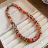 Farbiger Glasperlen Vintage Ethnischer Glas Halskette Hals Schmuck Retro Liebhaber Choker Feiertag