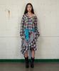 MOODBETTER Two Way Unbalanced Check Skirt Brown