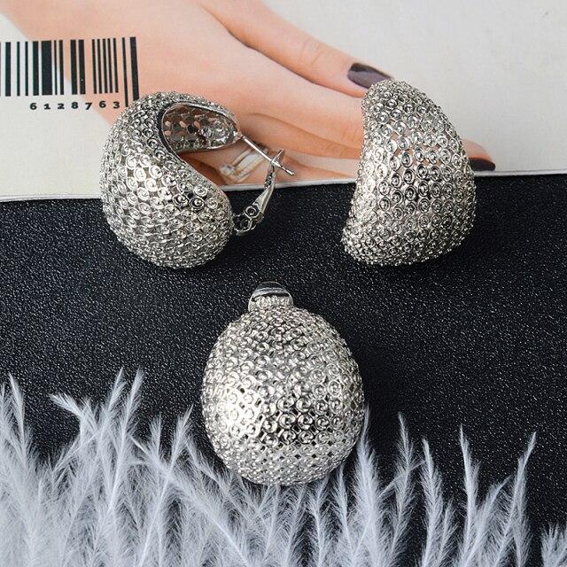 

Zea Dear Ювелирные изделия Модные медные комплекты для женщин Новый дизайн Серьги Подвеска Высокое качество Геометрическая свадебная вечеринка Модные