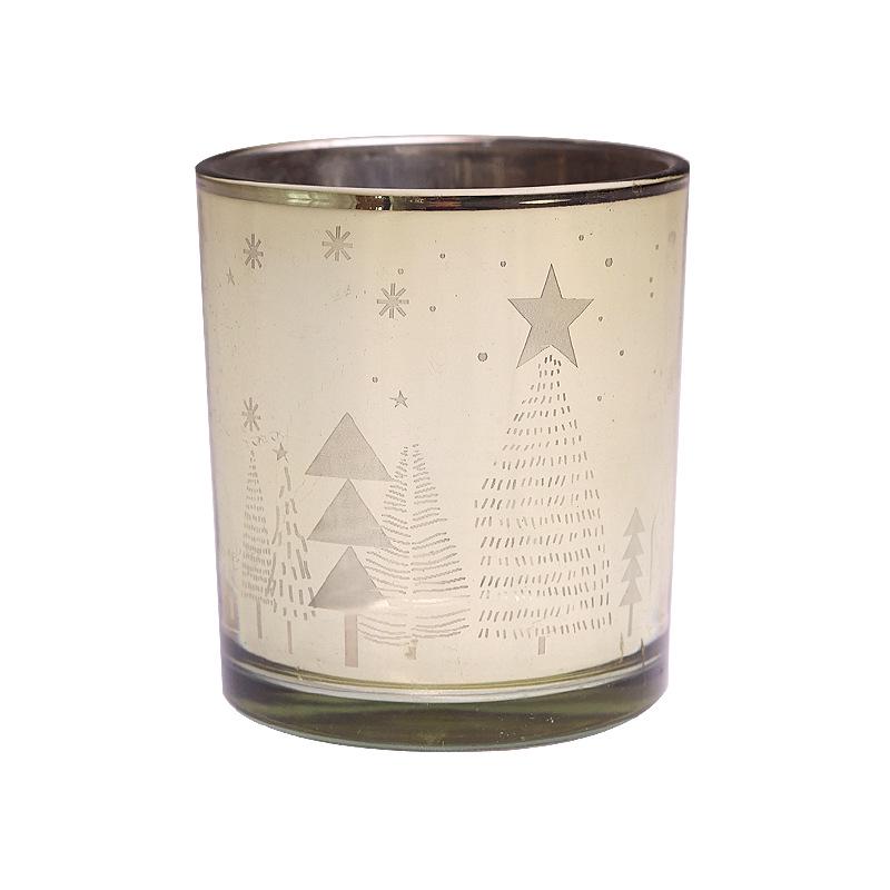 

Срібний гальванічний скляний свічник для столу в західному ресторані або різдвяного декору