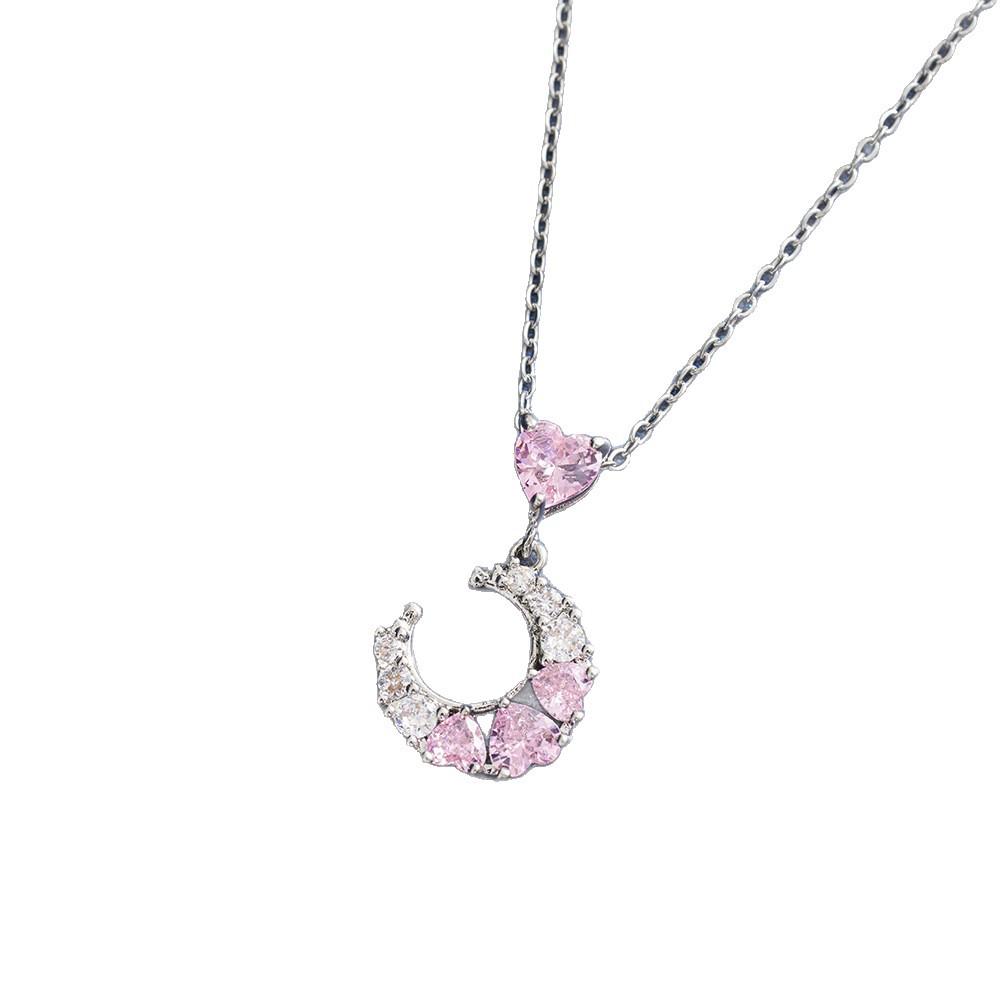 Korean Style Star Moon Diamond Inlaid Collarbone Necklace