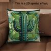 2D Bohemian Cactus Print Throw Pillow Covers Pattern Cushion Cover Suitable For Sofa Bedroom Car Pillow Cover