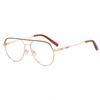 Trendy Pilot Reading Glasses Women Metal Frame Anti Blue Light Ultralight Presbyopia Eyewear with Diopter