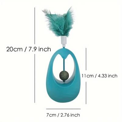 Catnip Ball Tumbler Feather Teases Toy For Indoor Cats Interactive Catmint Chew Toys Teeth Cleaning Cat Toys