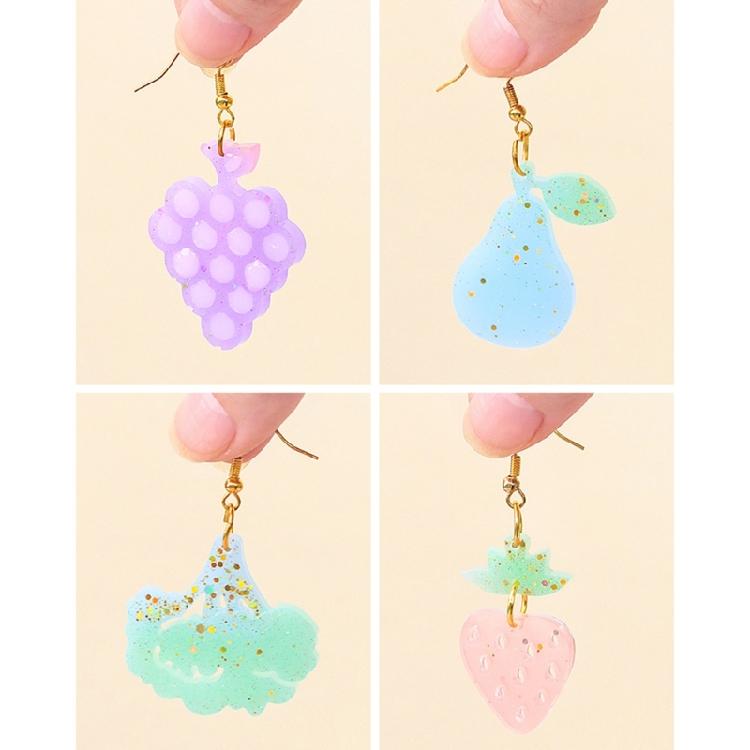 Silicone Earring Molds Resin Drop Jewelry Moulds Fruit/Vegetable Series Jewelry Making Molds for Kids and Teens Crafting