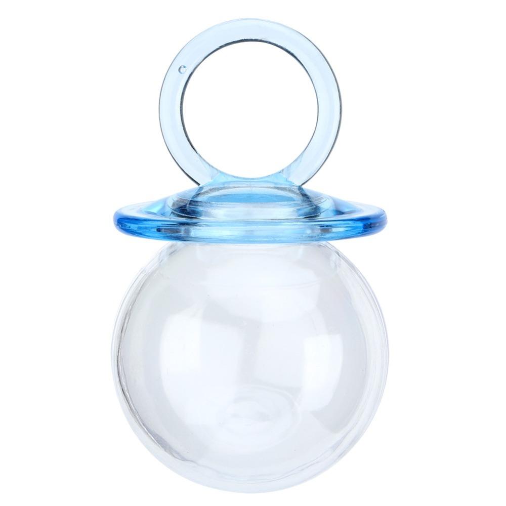 

12 шт. Коробочки для конфет в форме соски Синие Заполняемые контейнеры Свадебная коробочка для подарков ПС Пластик Многоразовая подарочная коробка Подарок на вечеринку 5x5x5cm синий