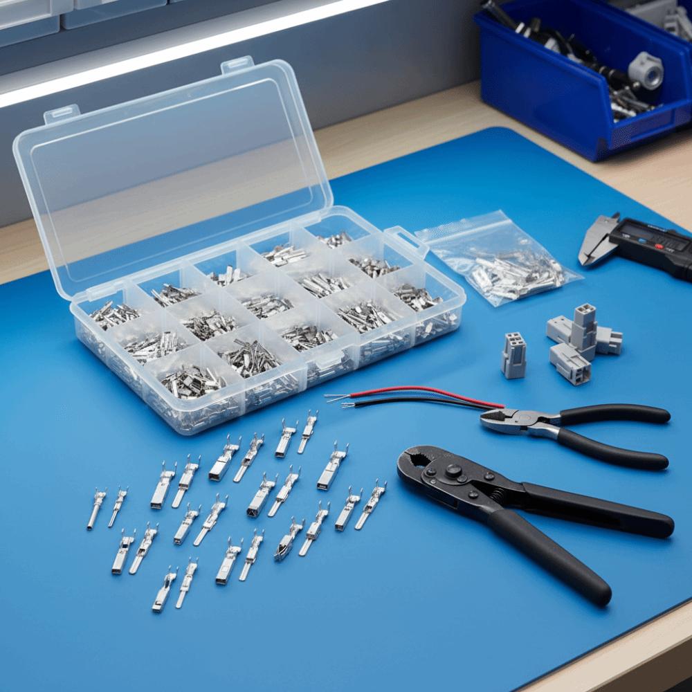 290 Stück Crimp-Pins 1/1,5/1,8/2,2/2,8/3,5mm Elektrischer Steckverbinder-Pin Nicht-isolierter Stecker Crimp-Pins