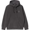 Carhartt WIP Felpa Nelson con Cappuccio, Tasca a Marsupio ed Etichetta Quadrata Unisex Grigio Scuro SS24 I029963-98-GD