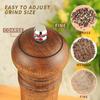 Premium Wooden Manual Pepper & Salt Grinder with Clear Viewing Window - Perfect for Fresh Seasonings, Essential Kitchen Gadget