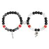 2Pcs/Set Gothic Spider Animal Beaded Bracelet Creative Heart Magnetic Matching Couple Bracelets for Women Men Halloween Gift