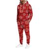 Men's Christmas Print Hoodie and Straight Leg Sweatpants 2 Piece Casual Outfit