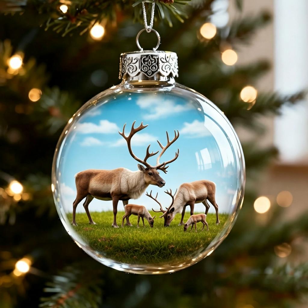 Acrylic Christmas Transparent Ball Ornament for Holiday Tree Decor