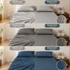 Brushed Washed Cotton Fitted Sheet, All Seasons Full Wrap Mattress Protector Cover with Pillowcase, Dustproof Anti-Dirty Bed Linen
