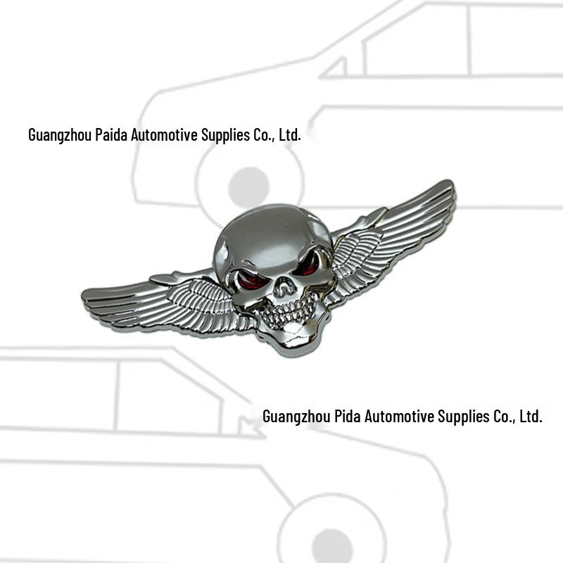 Oni Head Wings Skull Car Tail & Side Decal - Angel Wings Body Sticker