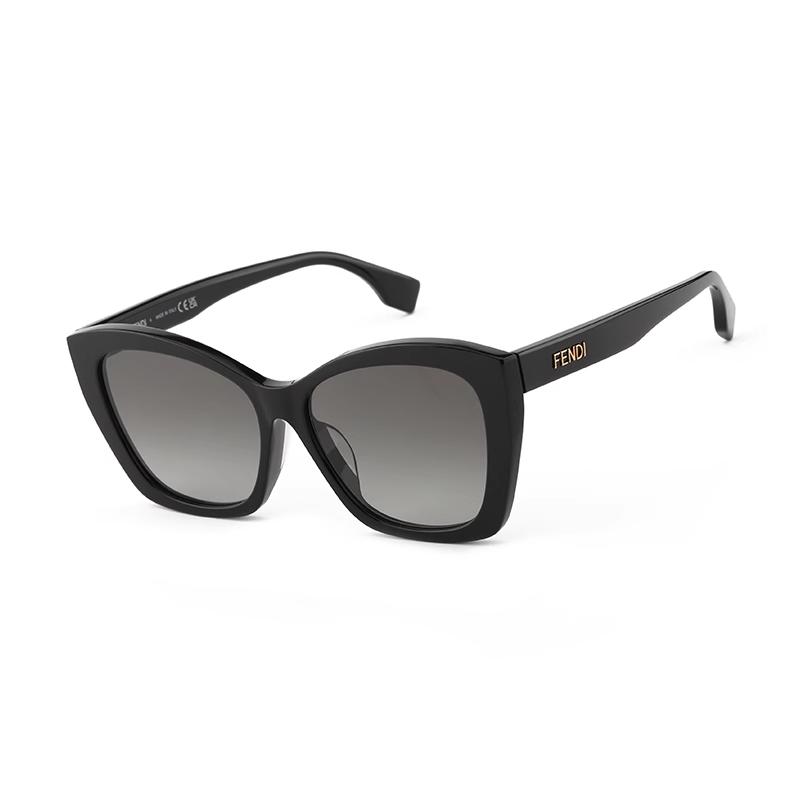 Fendi Logo Design Irregular Frame Sunglasses Unisex sunglasses Black FE40151F5701B 57,Black