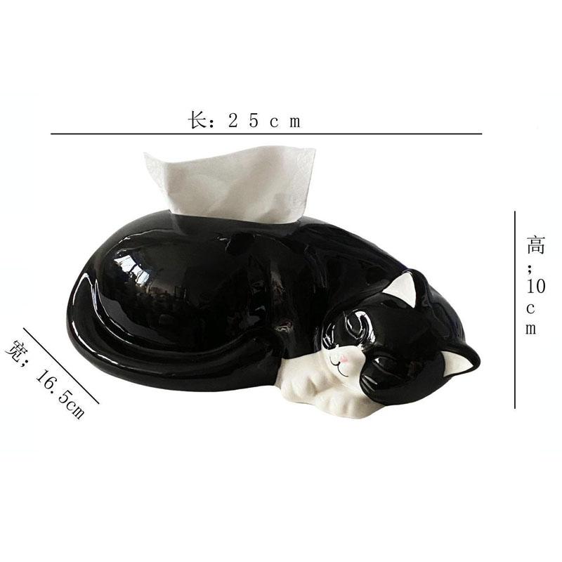 Cute ceramic tissue box Household meal paper storage box European high-end living room coffee table decoration tissue boxes