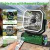 Camping Fan 20000mAh Battery Powered Fan Rechargeable 4 Speeds with LED Lantern - Hanging Portable Outdoor Cold Fan Tent Fans