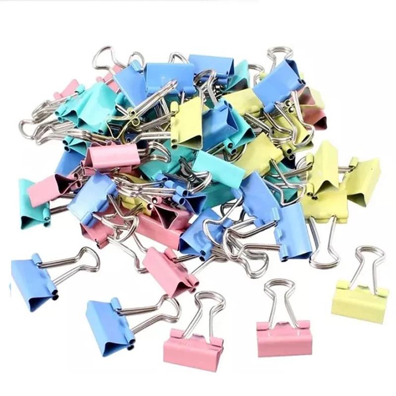 50pcs Metal Binder Clips Colorful File Paper Clip Mini 15mm Used For Books Stationery Clip School Office Supplies